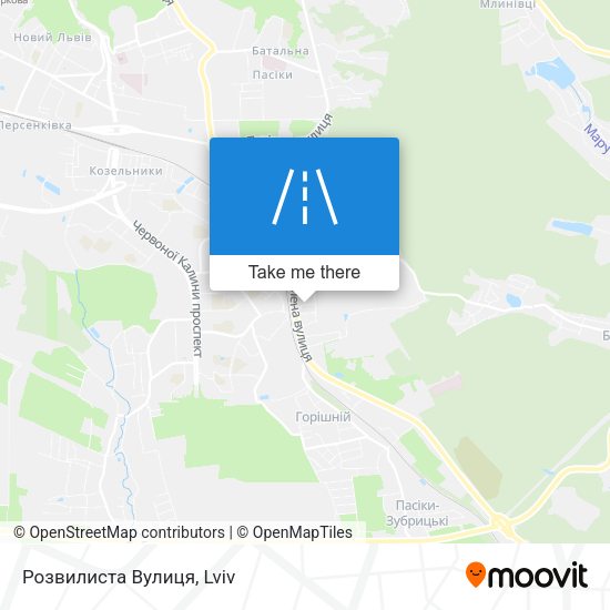 Карта Розвилиста Вулиця