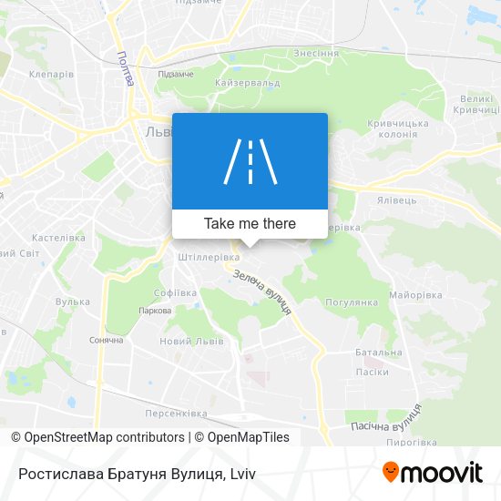 Ростислава Братуня Вулиця map