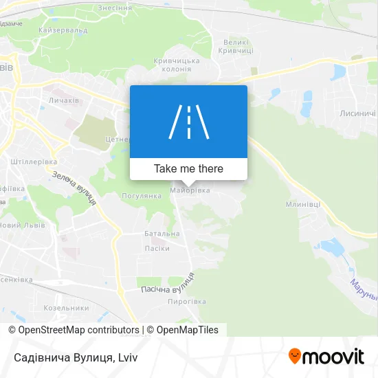 Карта Садівнича Вулиця