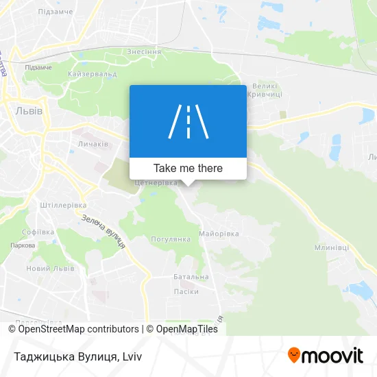 Карта Таджицька Вулиця