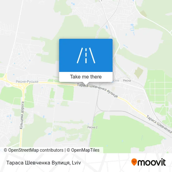 Карта Тараса Шевченка Вулиця