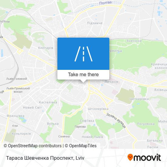 Карта Тараса Шевченка Проспект