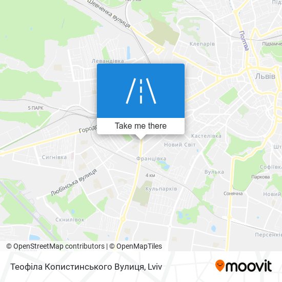 Теофіла Копистинського Вулиця map