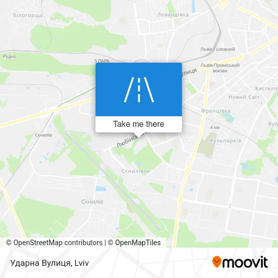 Карта Ударна Вулиця