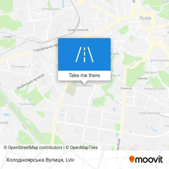 Карта Холодноярська Вулиця