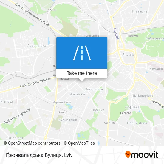 Карта Ґрюнвальдська Вулиця