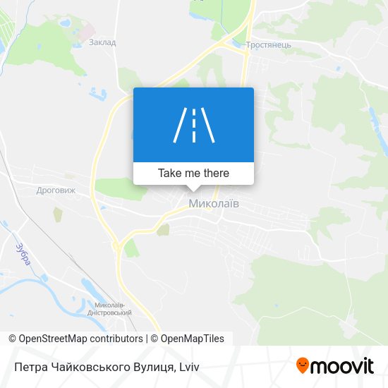 Карта Петра Чайковського Вулиця