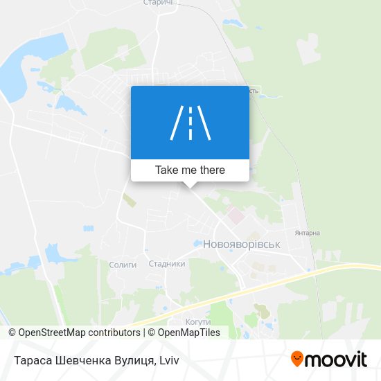 Карта Тараса Шевченка Вулиця