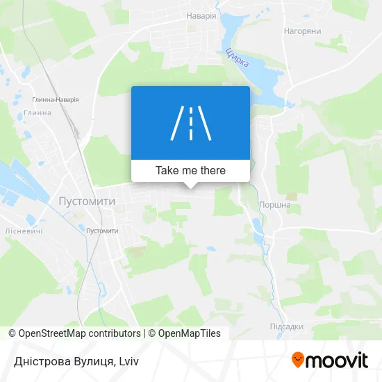 Карта Дністрова Вулиця