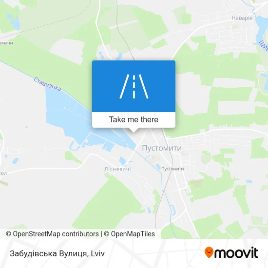 Карта Забудівська Вулиця
