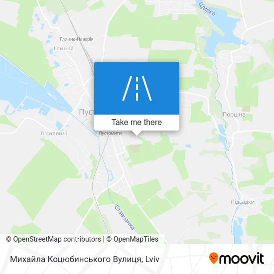 Карта Михайла Коцюбинського Вулиця