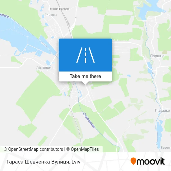 Карта Тараса Шевченка Вулиця