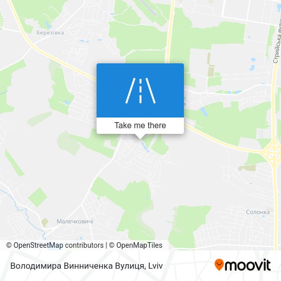 Володимира Винниченка Вулиця map
