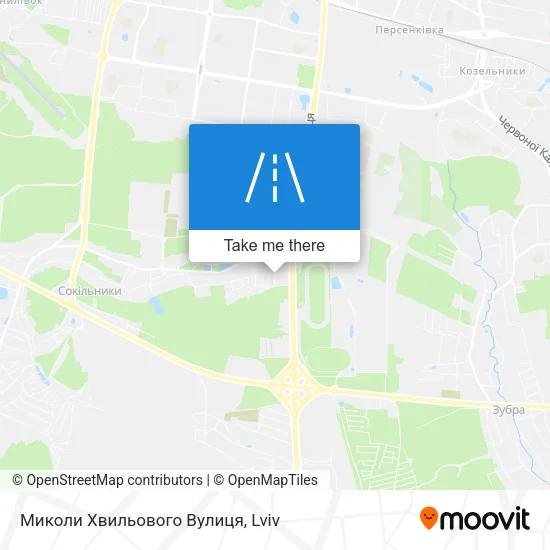 Карта Миколи Хвильового Вулиця