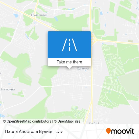 Карта Павла Апостола Вулиця