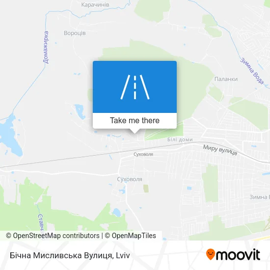 Карта Бічна Мисливська Вулиця