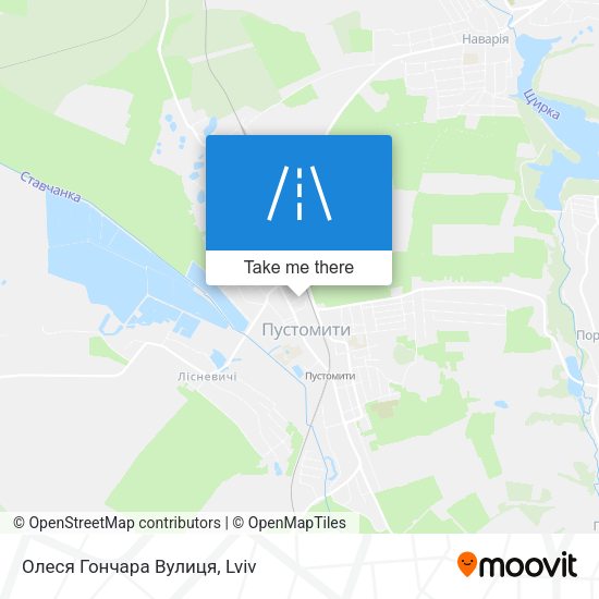 Олеся Гончара Вулиця map