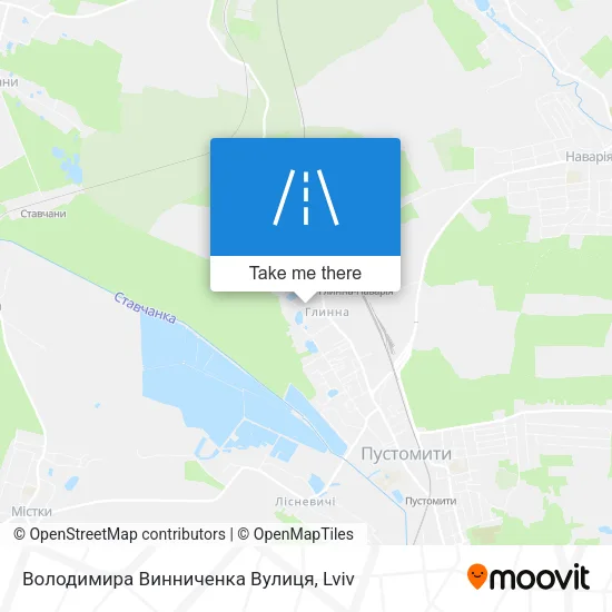 Карта Володимира Винниченка Вулиця
