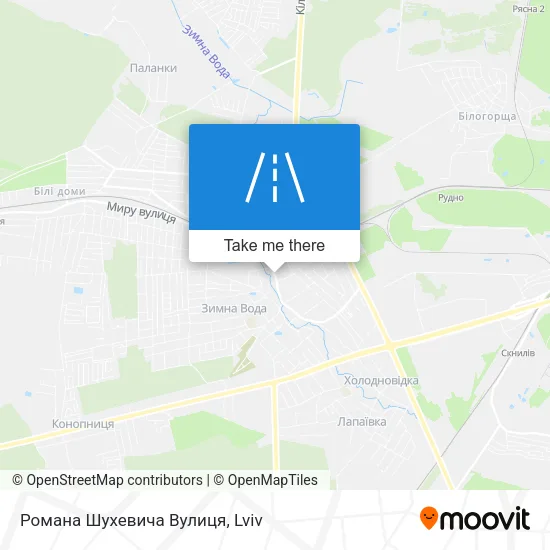 Карта Романа Шухевича Вулиця