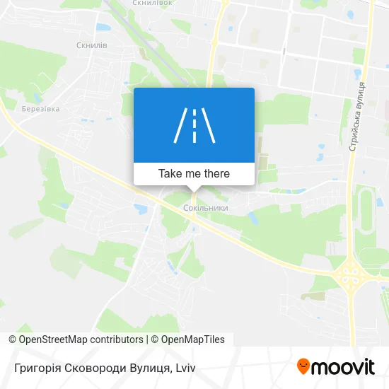 Карта Григорія Сковороди Вулиця