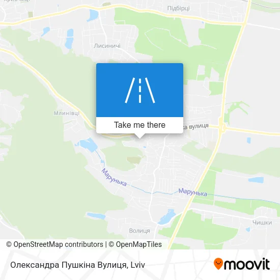 Карта Олександра Пушкіна Вулиця