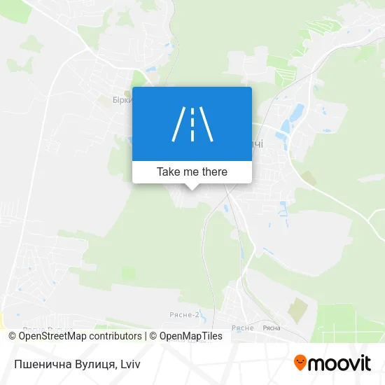 Карта Пшенична Вулиця