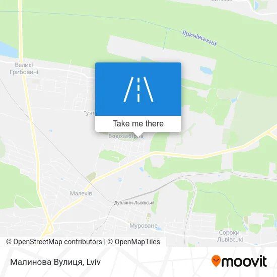 Карта Малинова Вулиця