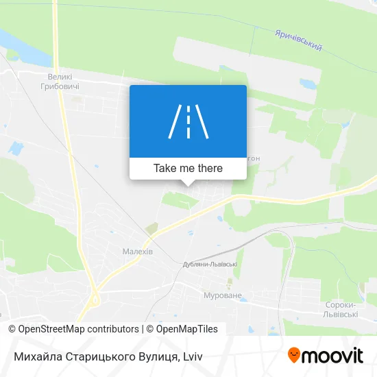 Карта Михайла Старицького Вулиця