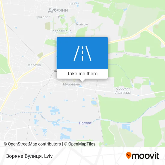 Карта Зоряна Вулиця
