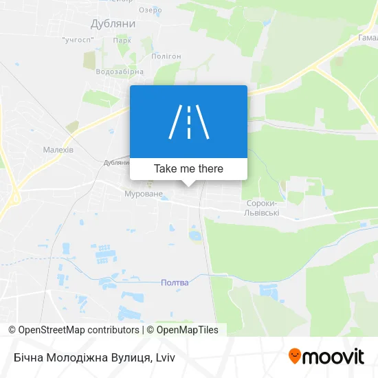 Карта Бічна Молодіжна Вулиця