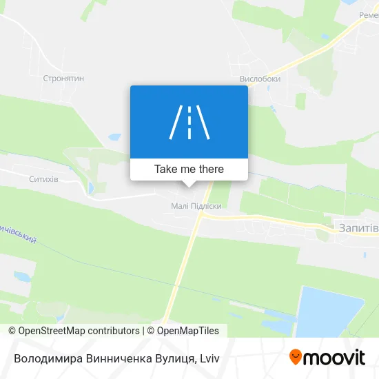 Карта Володимира Винниченка Вулиця