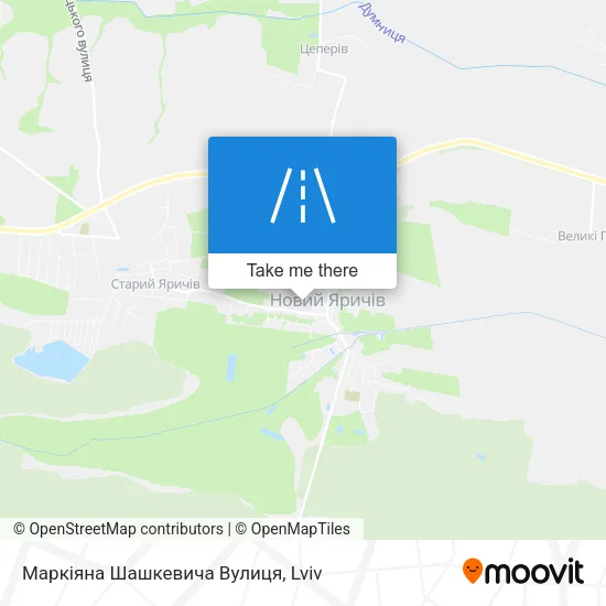 Карта Маркіяна Шашкевича Вулиця
