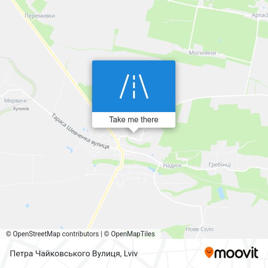 Карта Петра Чайковського Вулиця