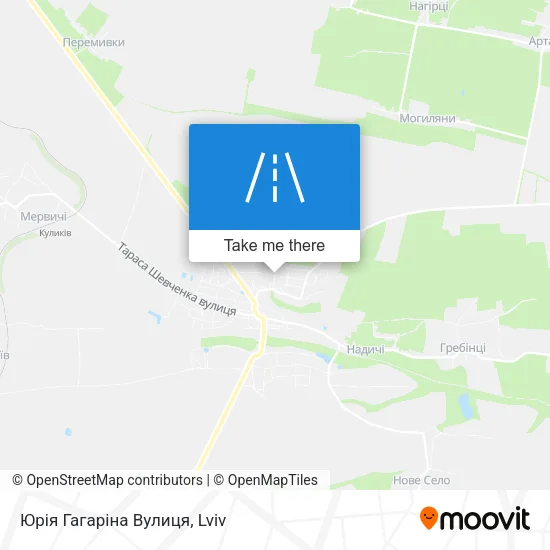 Карта Юрія Гагаріна Вулиця