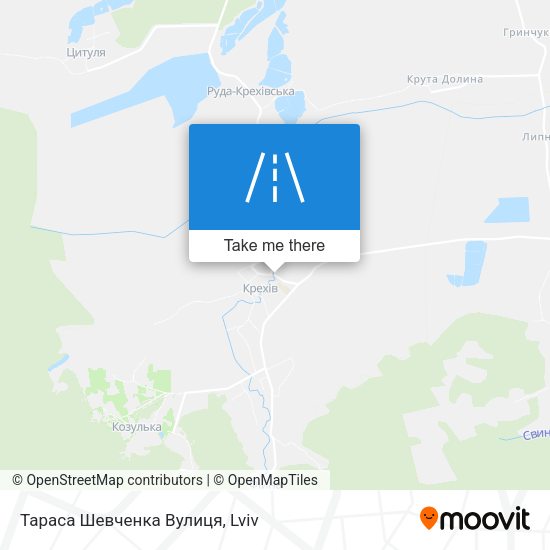 Карта Тараса Шевченка Вулиця