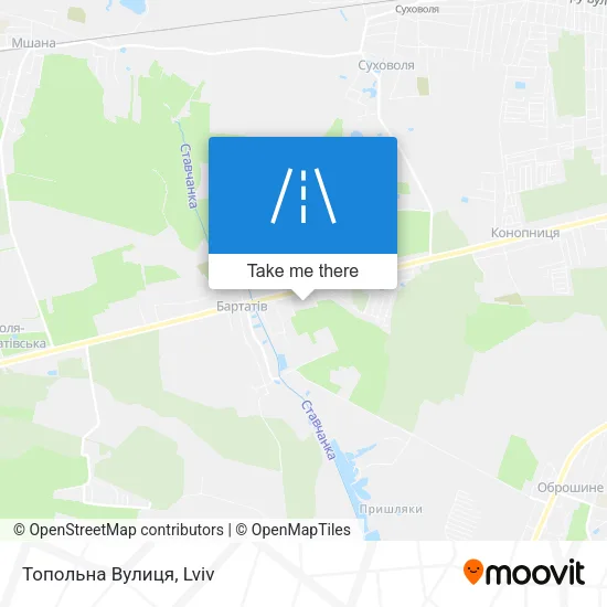 Карта Топольна Вулиця