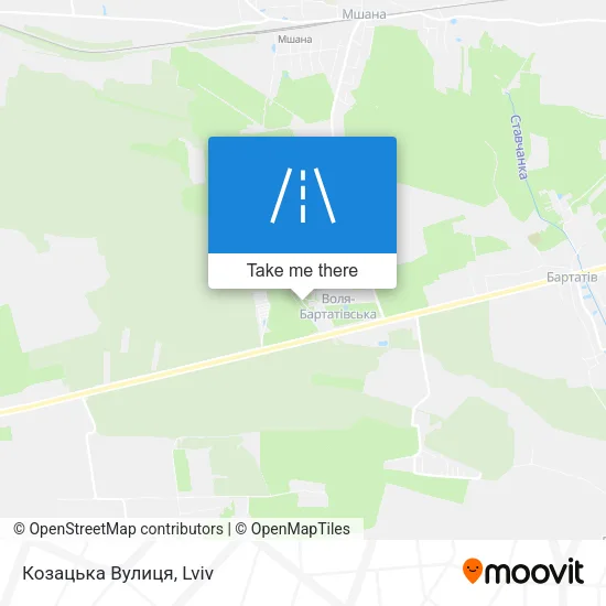Карта Козацька Вулиця