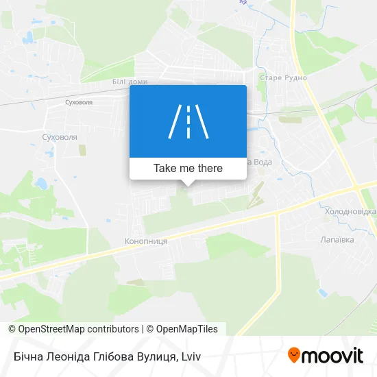 Карта Бічна Леоніда Глібова Вулиця