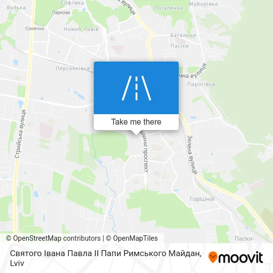 Карта Святого Івана Павла II Папи Римського Майдан