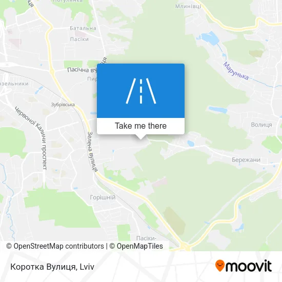 Карта Коротка Вулиця