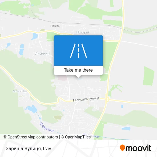 Карта Зарічна Вулиця