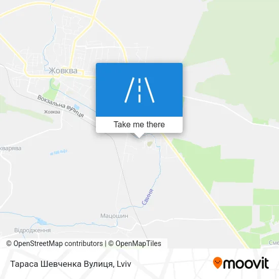 Карта Тараса Шевченка Вулиця