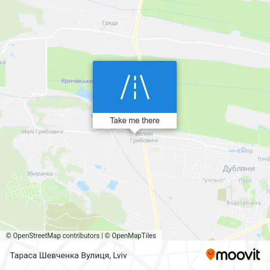 Карта Тараса Шевченка Вулиця