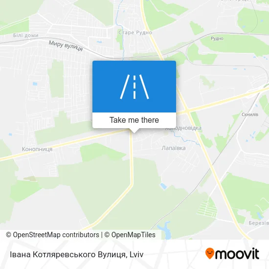 Карта Івана Котляревського Вулиця