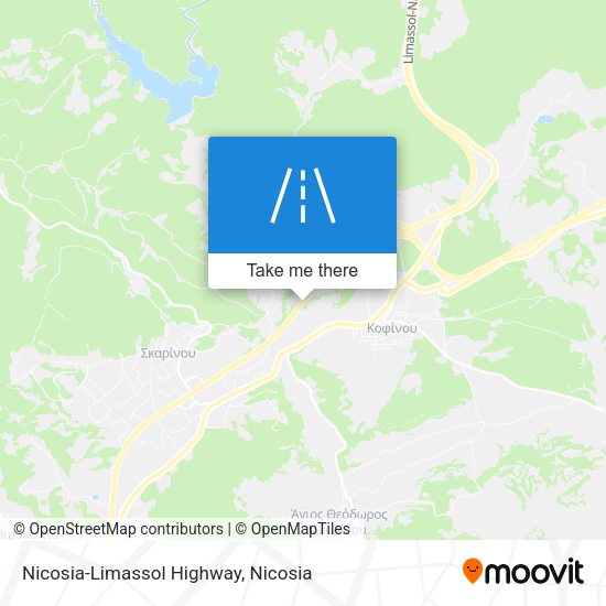 Nicosia-Limassol Highway map