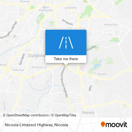 Nicosia-Limassol Highway map