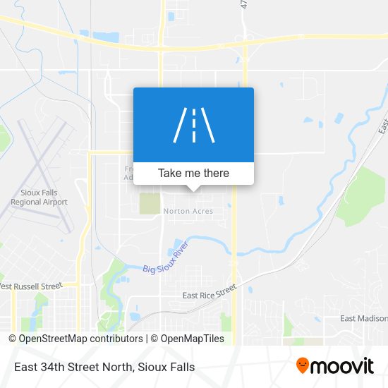 Mapa de East 34th Street North
