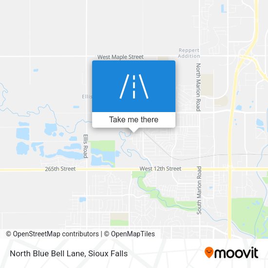 North Blue Bell Lane map