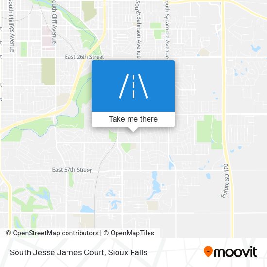 South Jesse James Court map