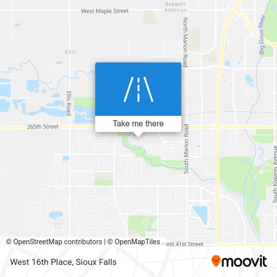 West 16th Place map